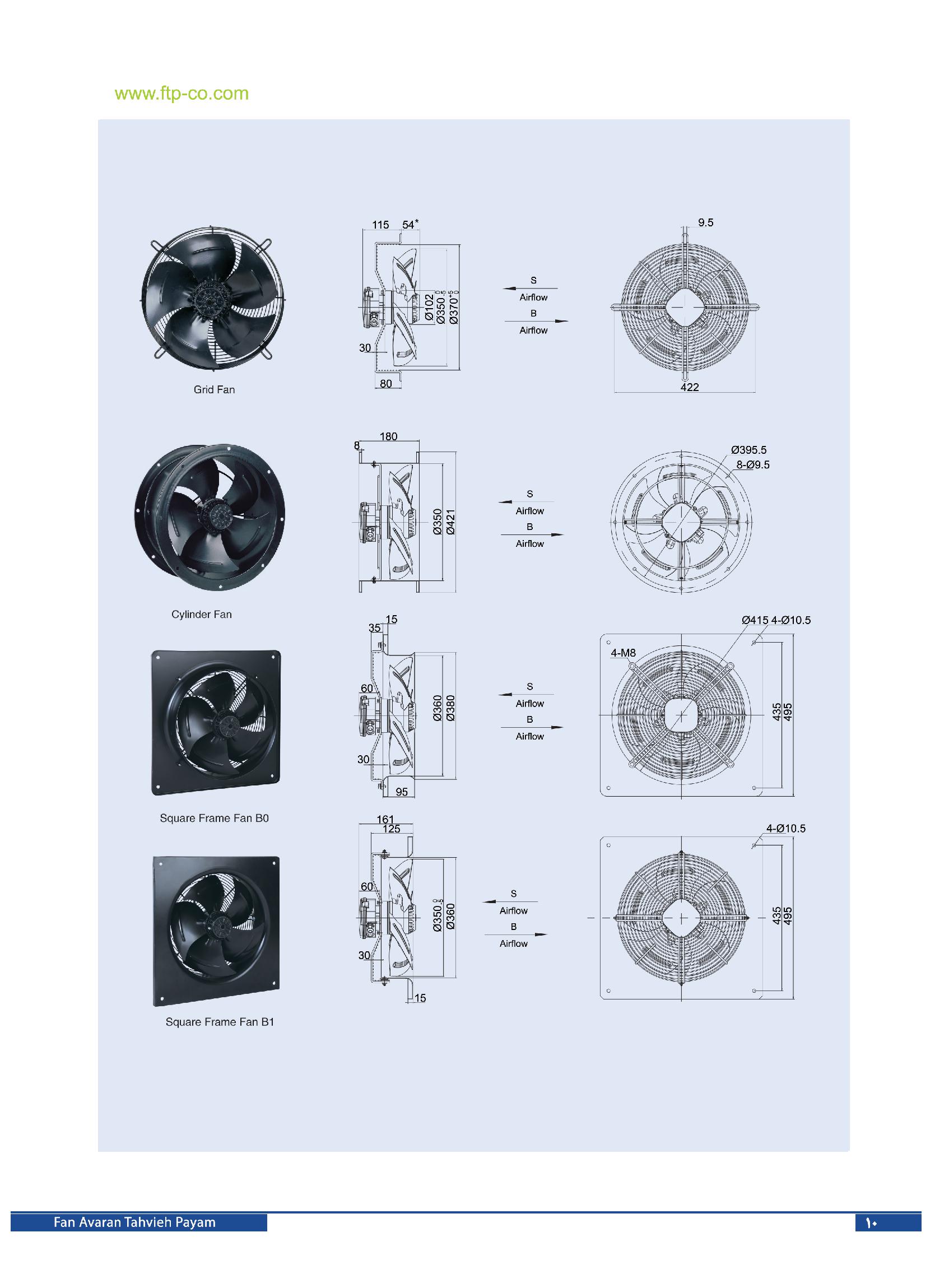 فن آکسیال پروانه فلزی ۳۵ سانت ۱۴۰۰ دور تکفاز زیلابگ - Image 3