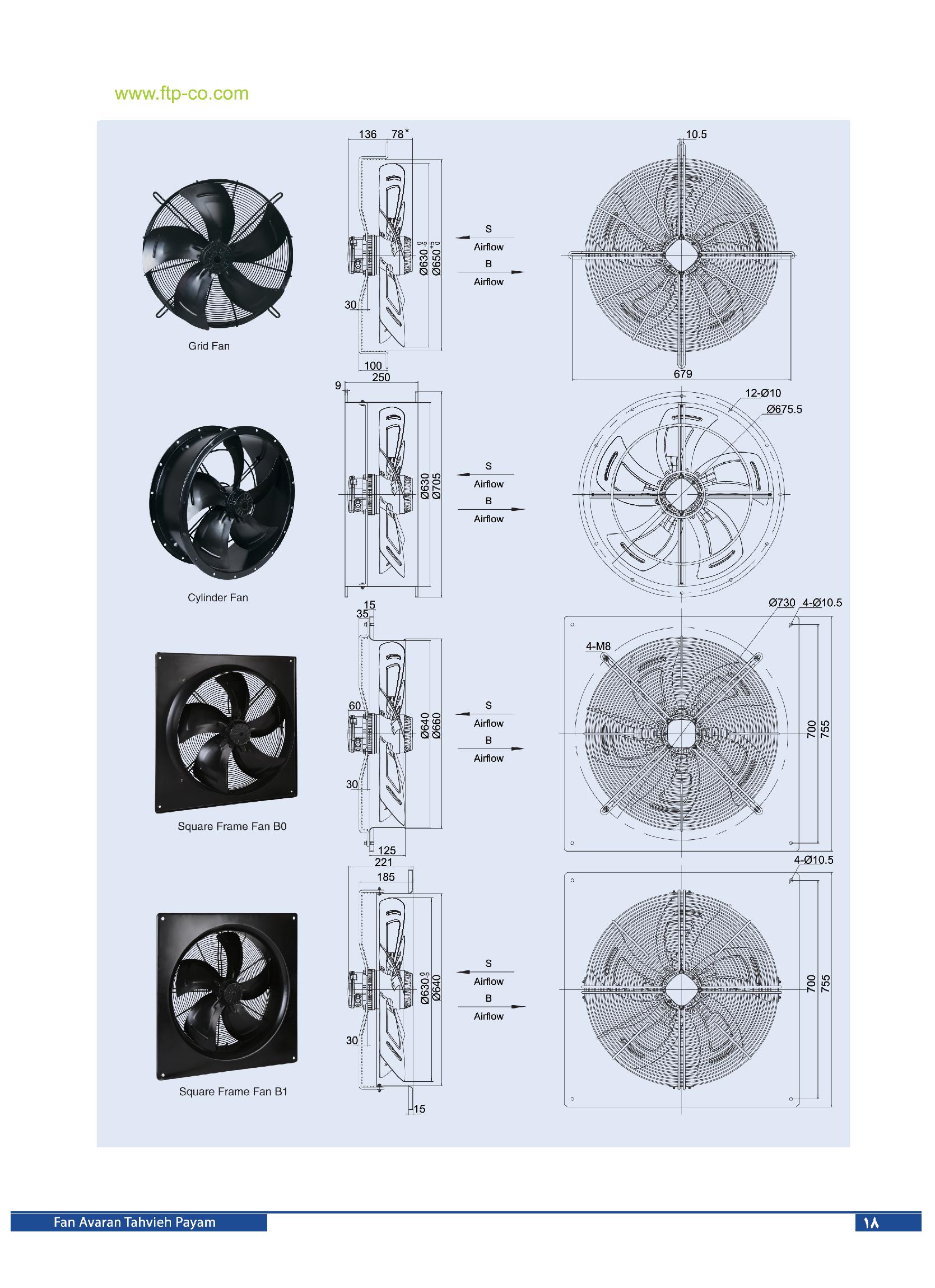 فن آکسیال ۶۰ سانت سهفاز ۱۳۶۰ دور زیلابگ – پروانه فلزی - Image 3