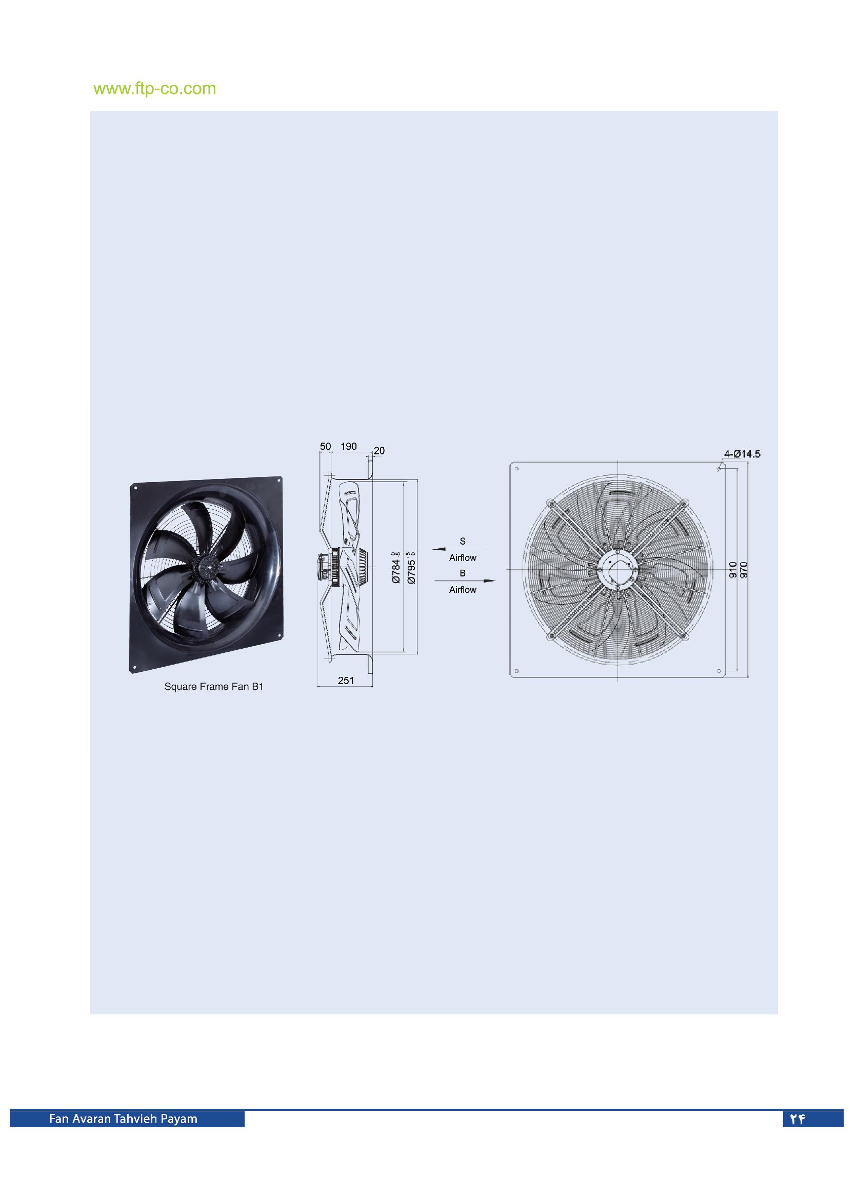 فن آکسیال قابدار ۸۰ سانت سهفاز ۷۷۰ دور زیلابگ – پروانه فلزی - Image 3